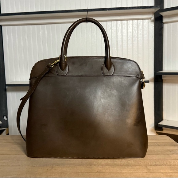 Salvatore Ferragamo Brown Calfskin Leather Studded Gancini Top Handle Bag - Picture 3 of 14